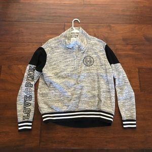 PINK grey quarter zip
